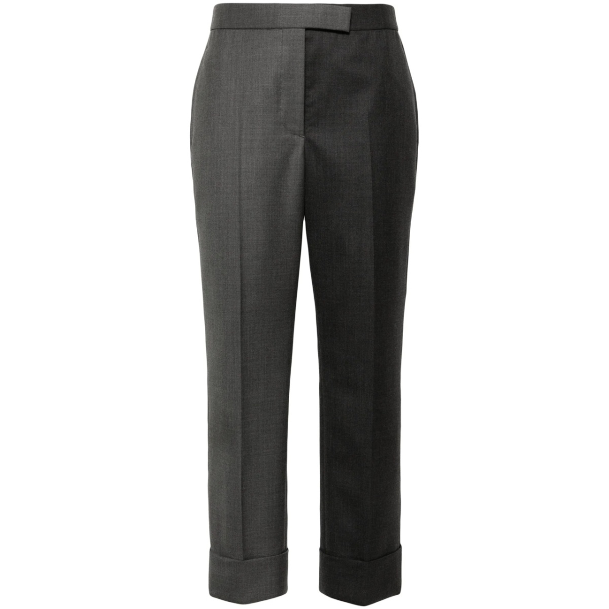tapered-leg wool trousers