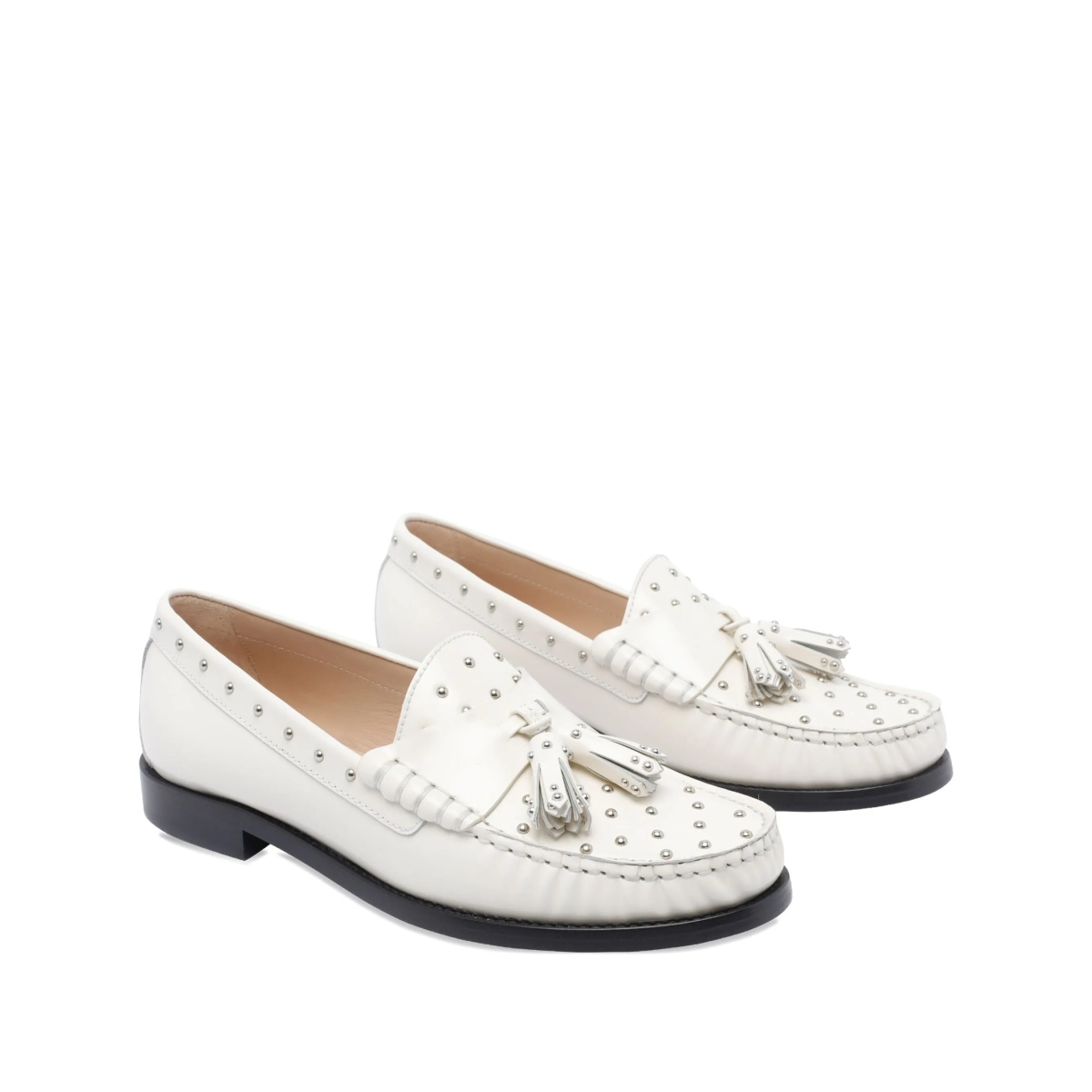 tassel-embellished studded loafers