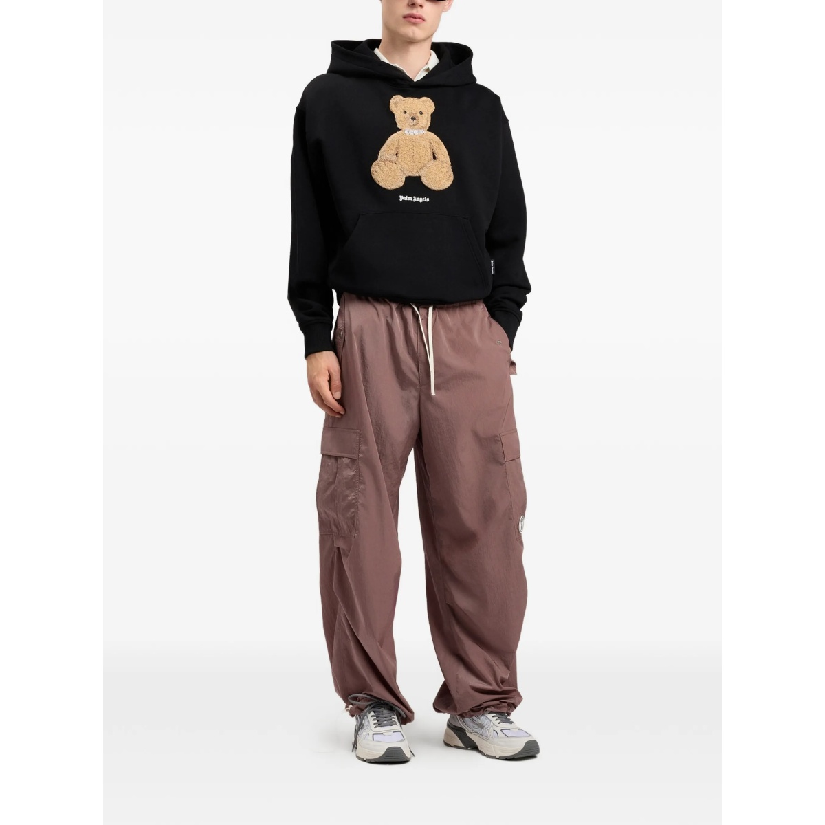 textured bear graphic hoodie - Img 2