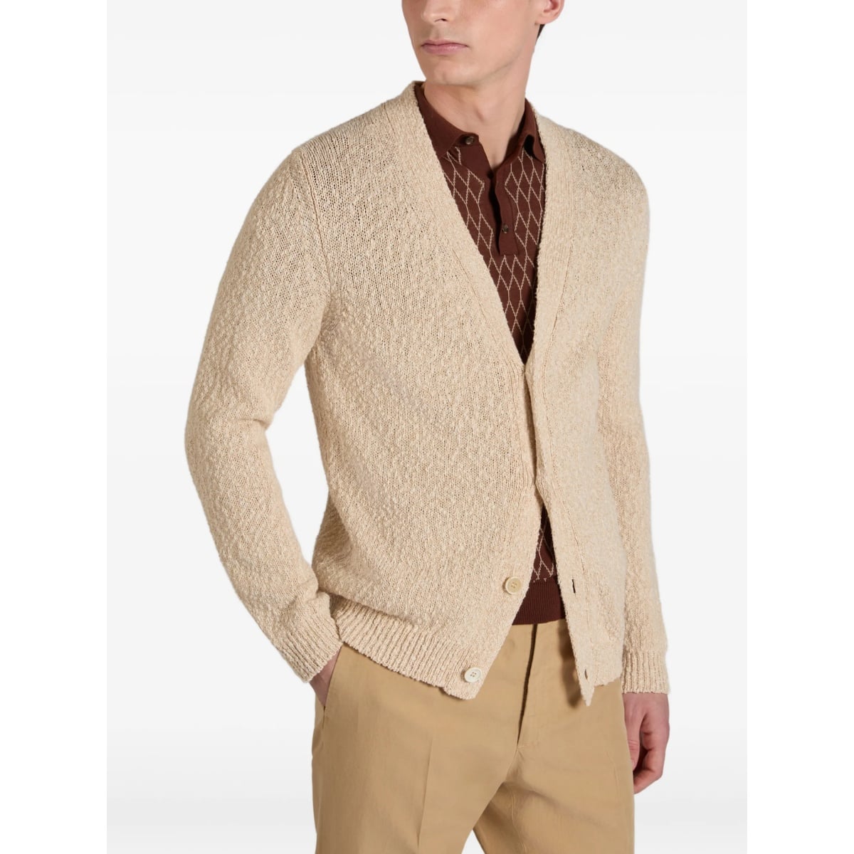 textured cotton cardigan - Img 3