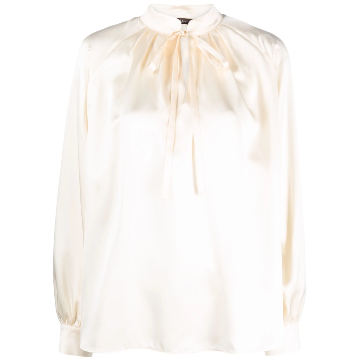 tie-fastening silk blouse