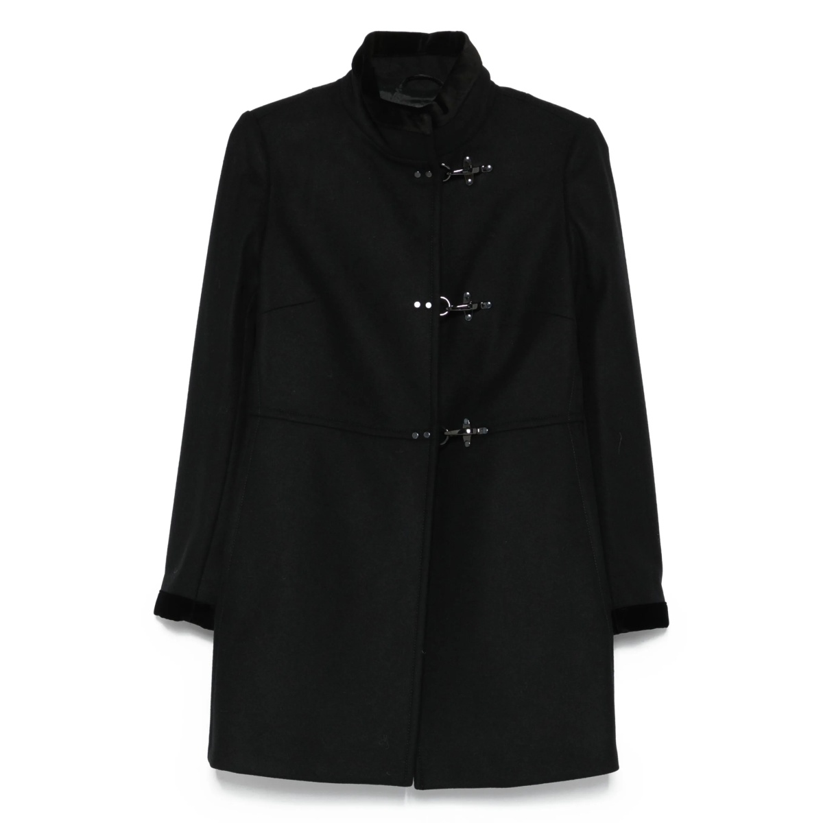 toggle-fastening single-breasted coat