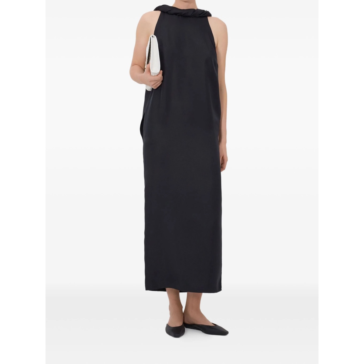 twisted-collar midi dress - Img 2