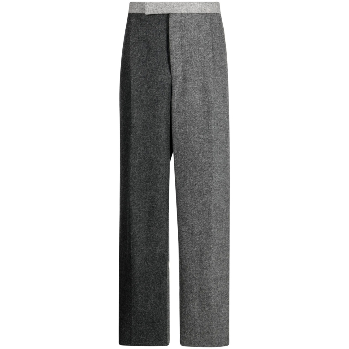 two-tone wool wide-leg trousers