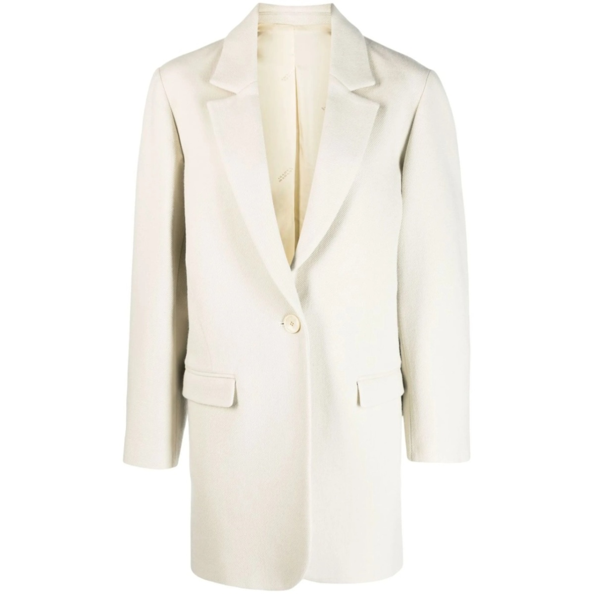 V-neck single-button coat