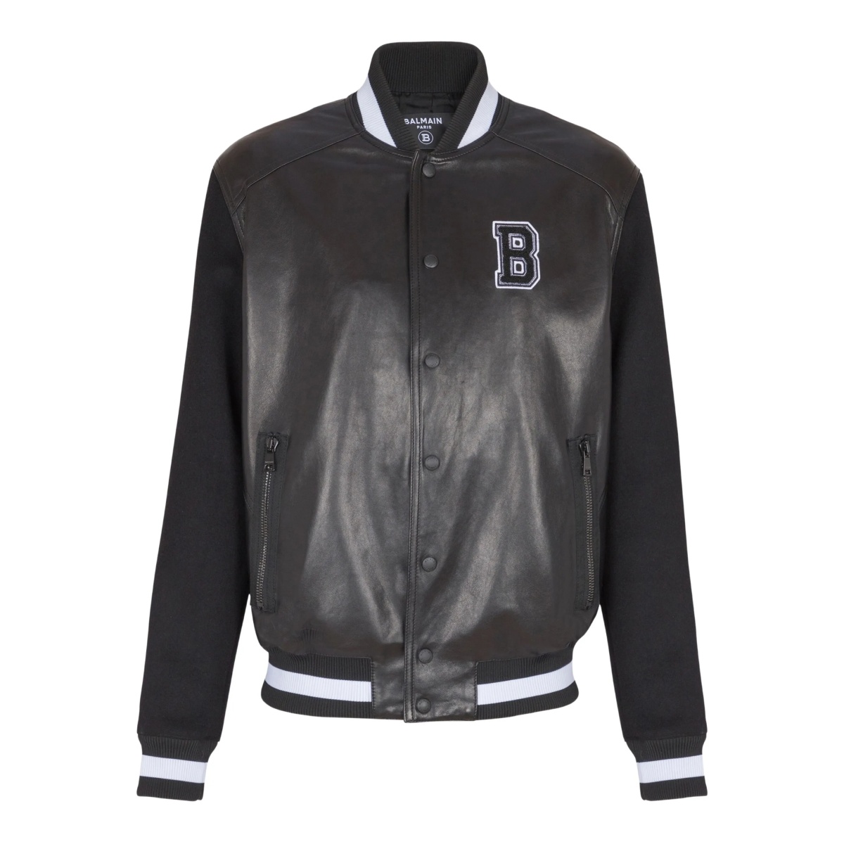 varsity leather bomber jacket