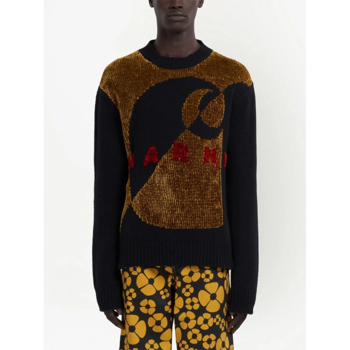velvet-effect logo knit jumper - Img 2