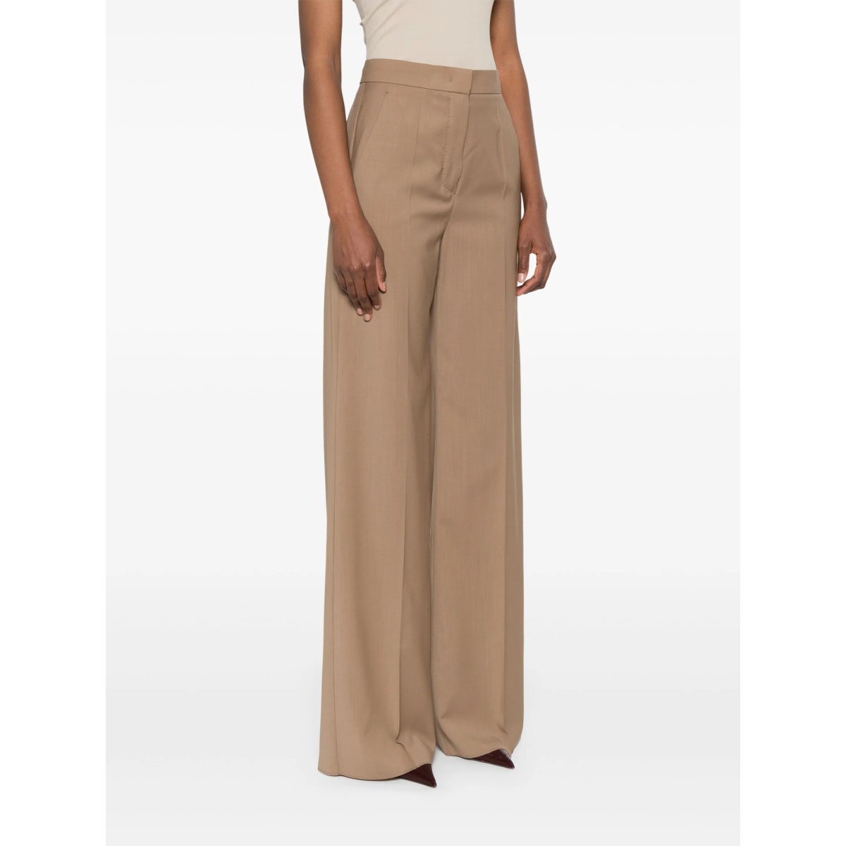 virgin wool high-waisted trousers - Img 3
