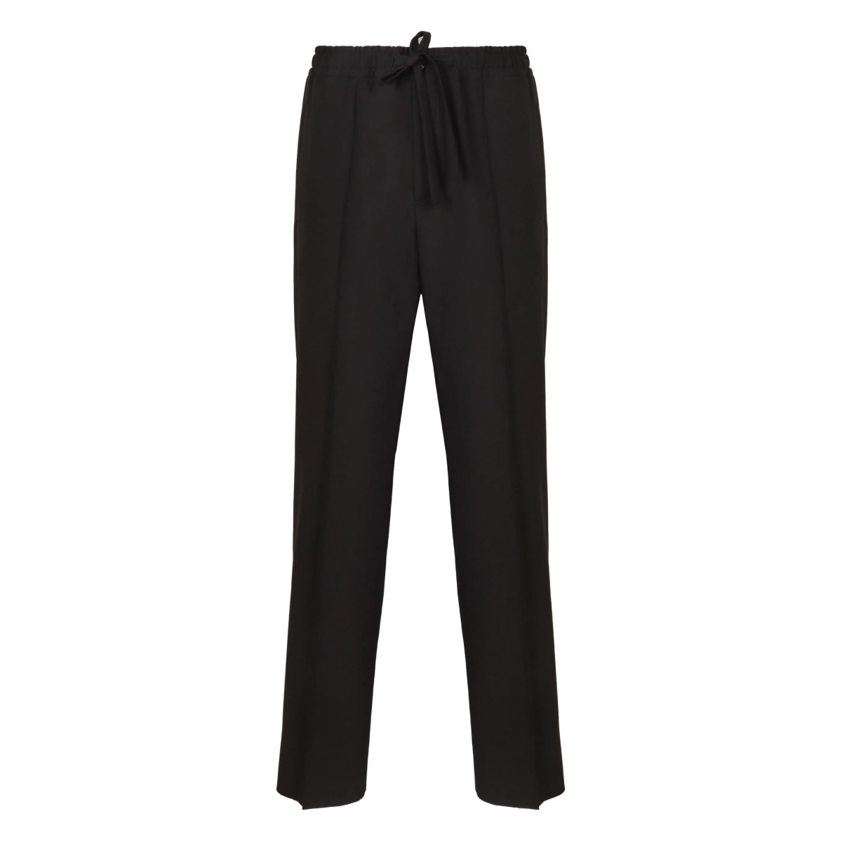 virgin wool straight-leg trousers