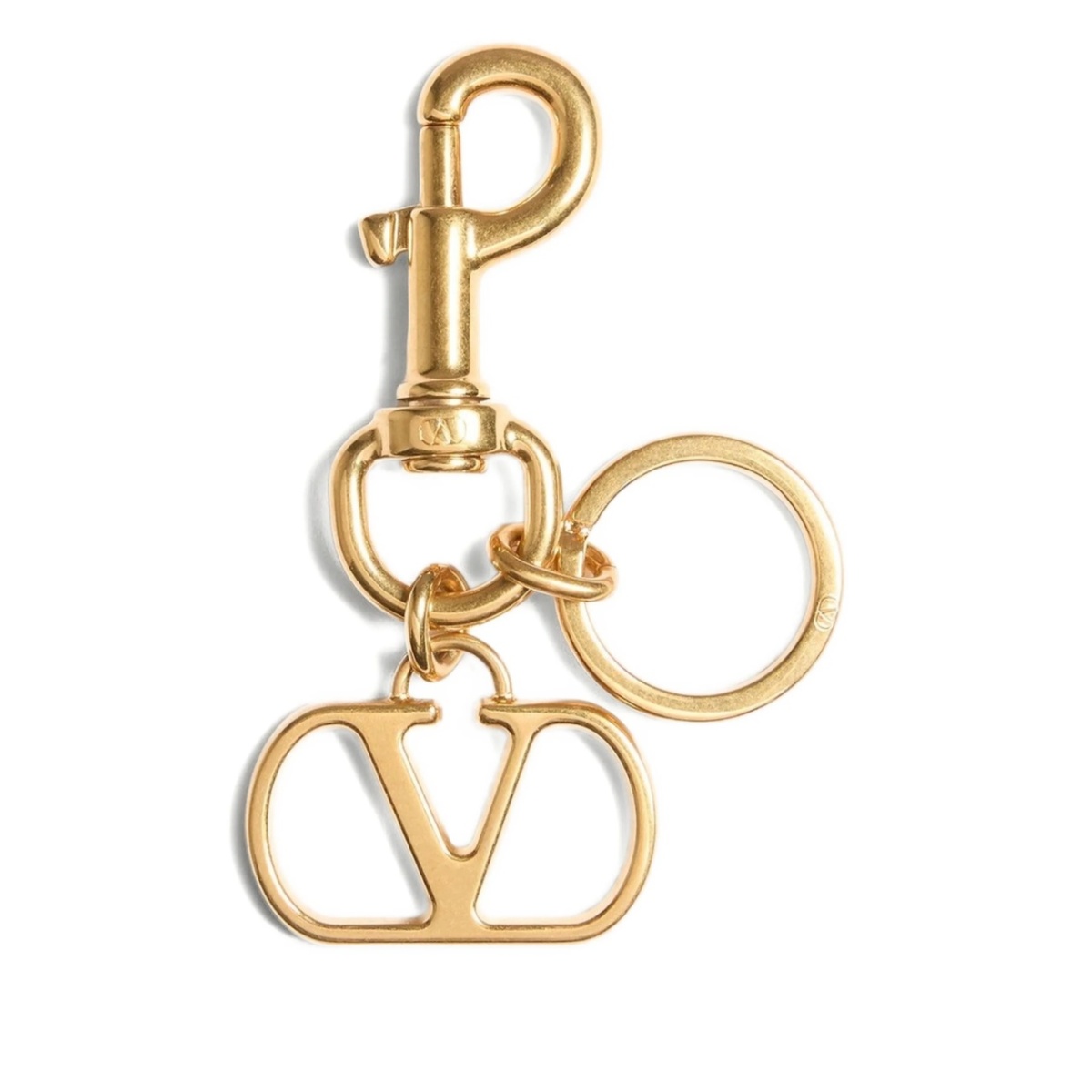 VLOGO SIGNATURE METAL BAG CHARM WITH KEY RING