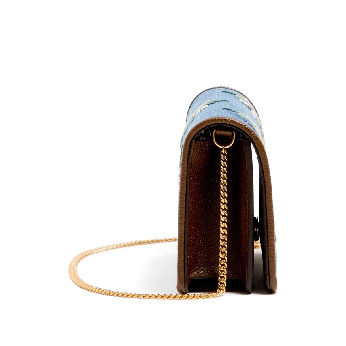 Vlogo Signature mini shoulder bag in denim with floral embroidery - Img 4
