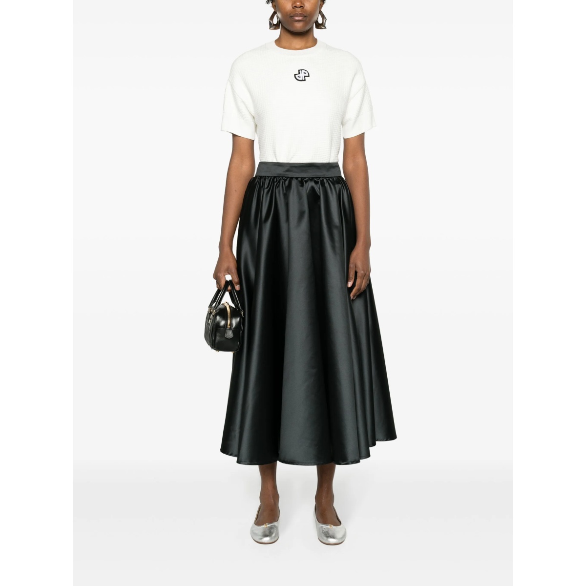 Volume satin midi skirt - Img 2