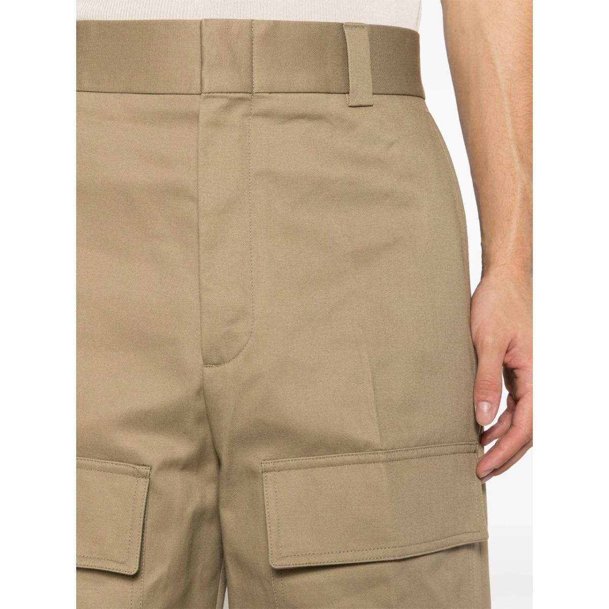 wide-leg cotton cargo trousers - Img 5