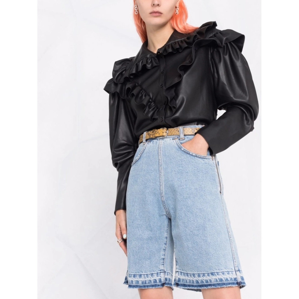 wide-leg denim shorts - Img 5