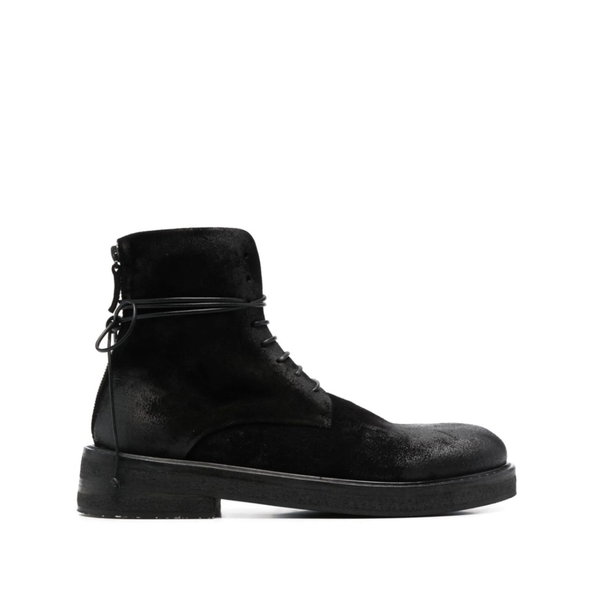 Wig lace-up ankle boots