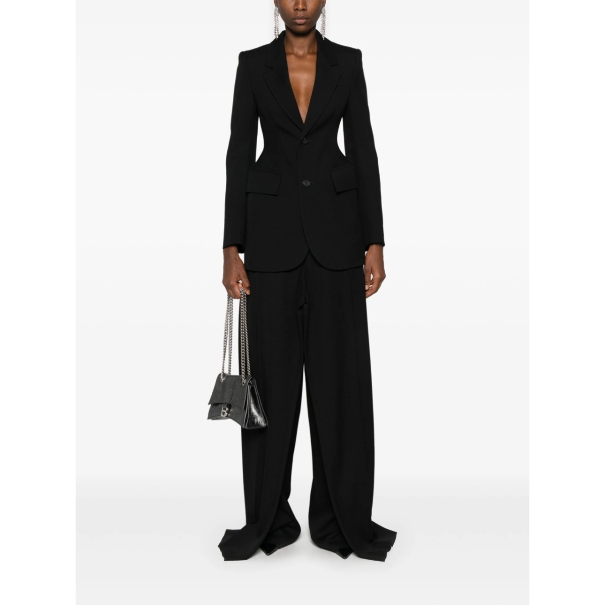 wool wide-leg tailored trousers - Img 3