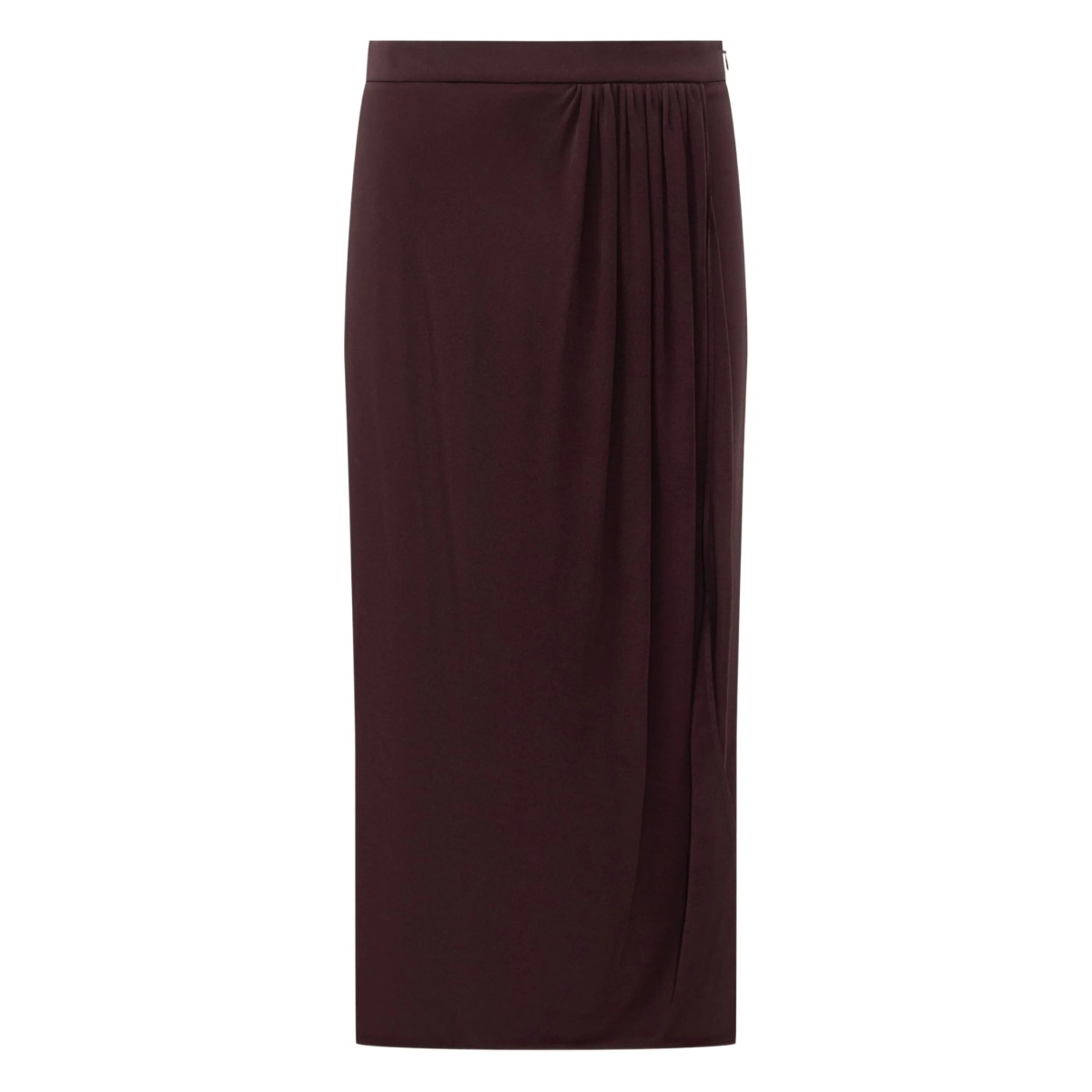 wrap pleated maxi skirt