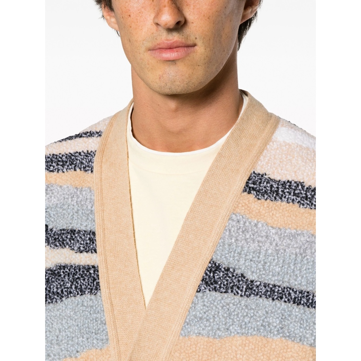 zigzag-jacquard wool cardigan - Img 5