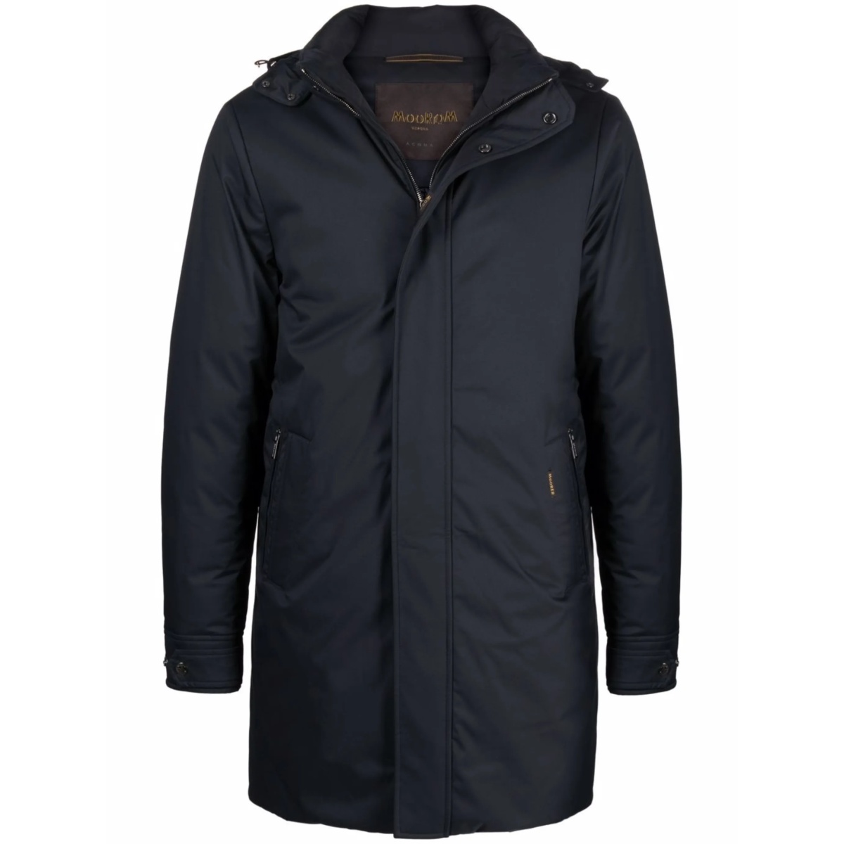 zip-up hooded down jacket