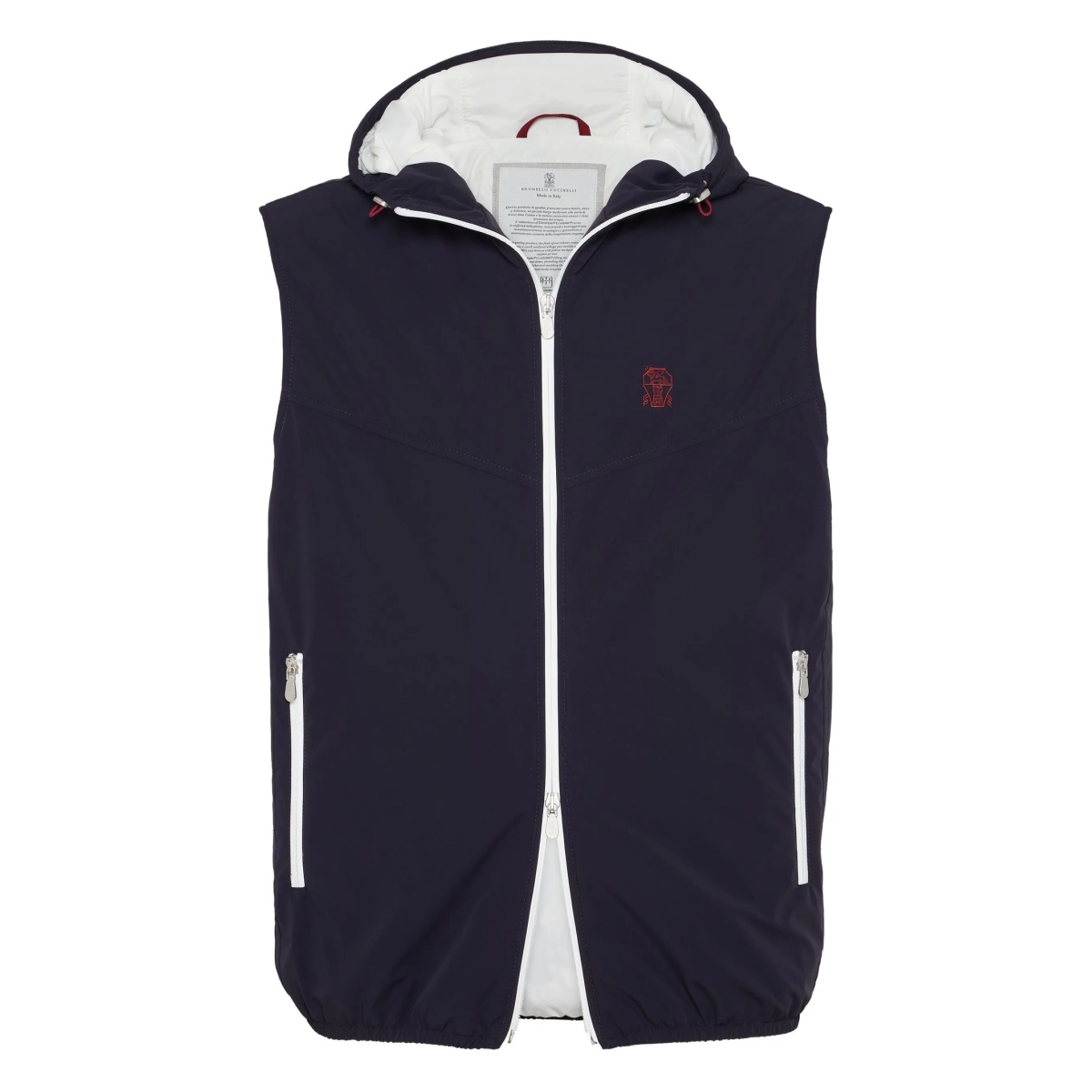 zip-up hooded gilet