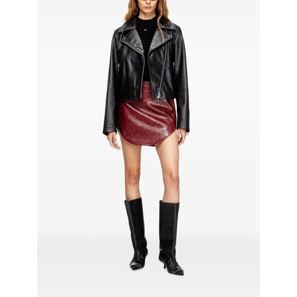 zip-up leather jacket - Img 2