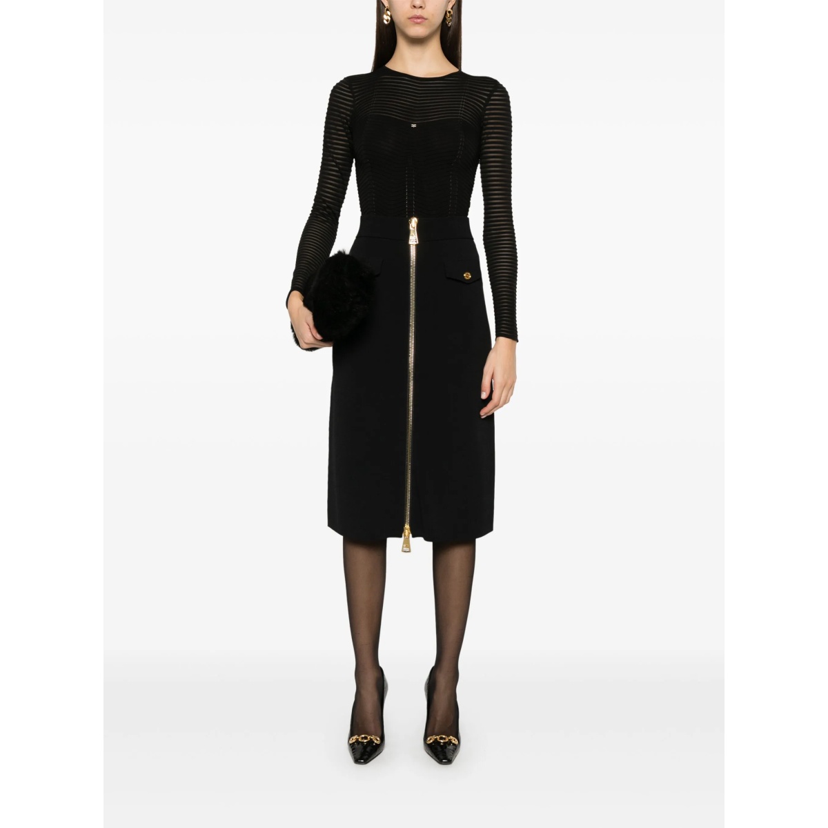 zip-up midi skirt - Img 2