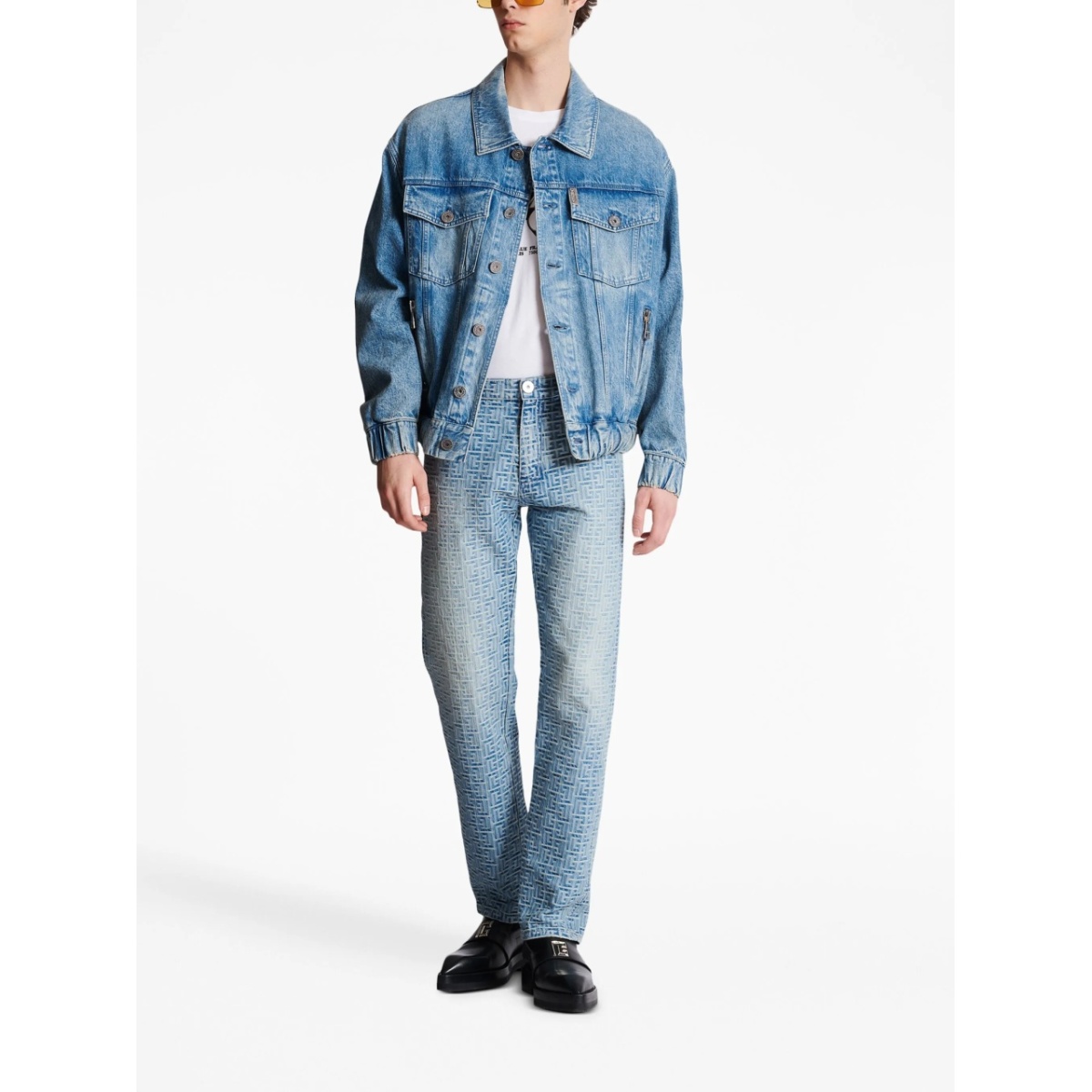 70s logo-patch denim jacket - Img 2