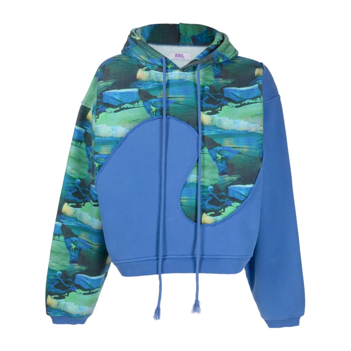 abstract-print long-sleeved hoodie
