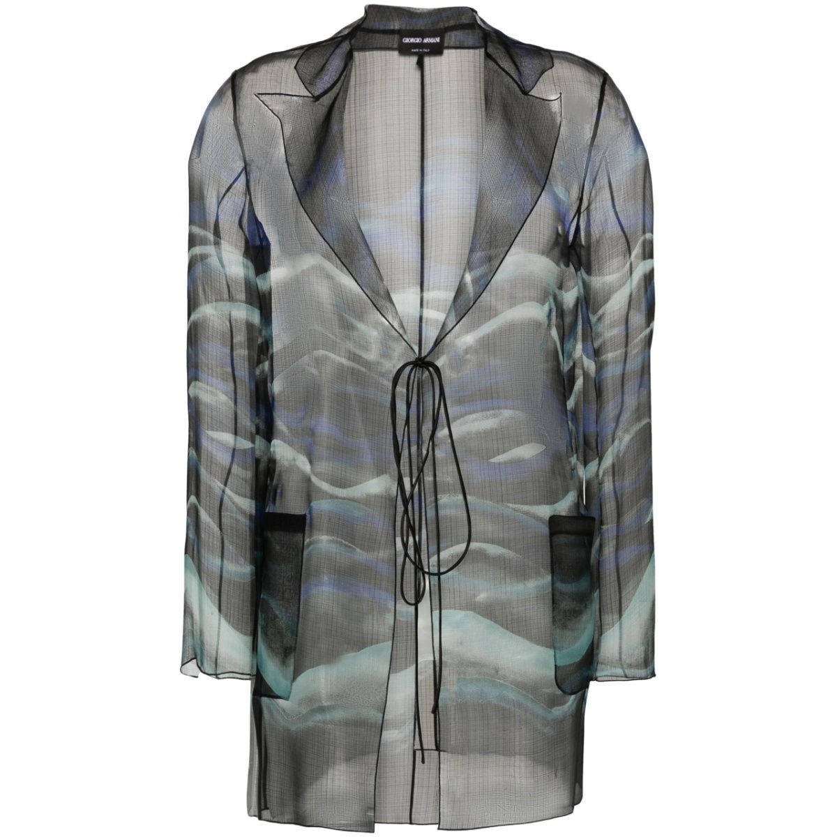 abstract-print silk blouse