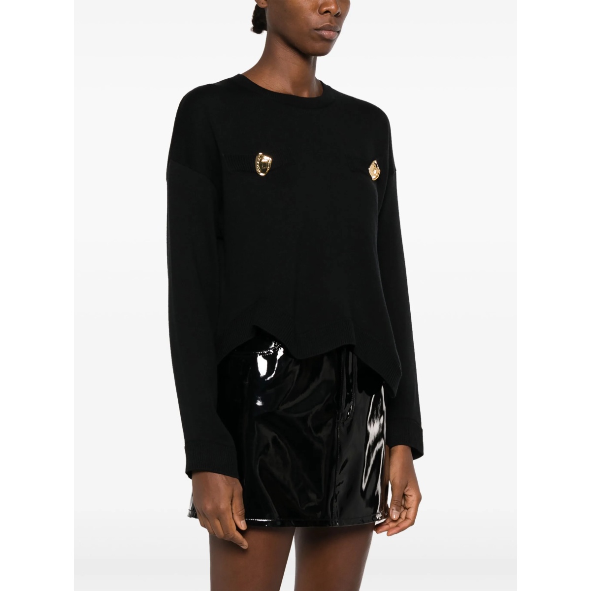 asymmetric-hem virgin wool jumper - Img 3