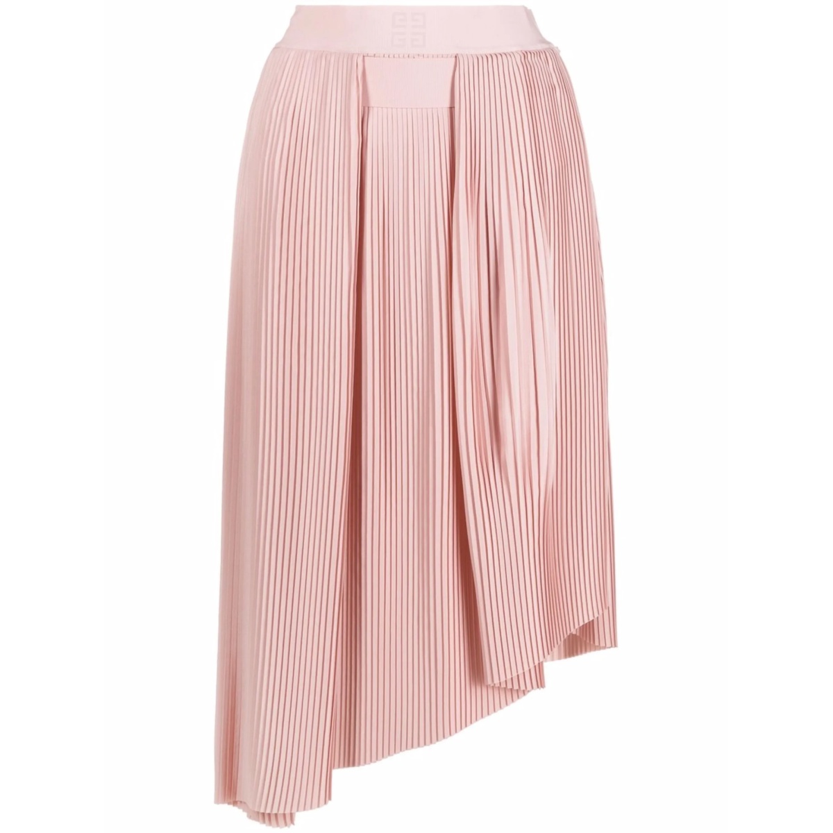 asymmetric pleated midi skirt