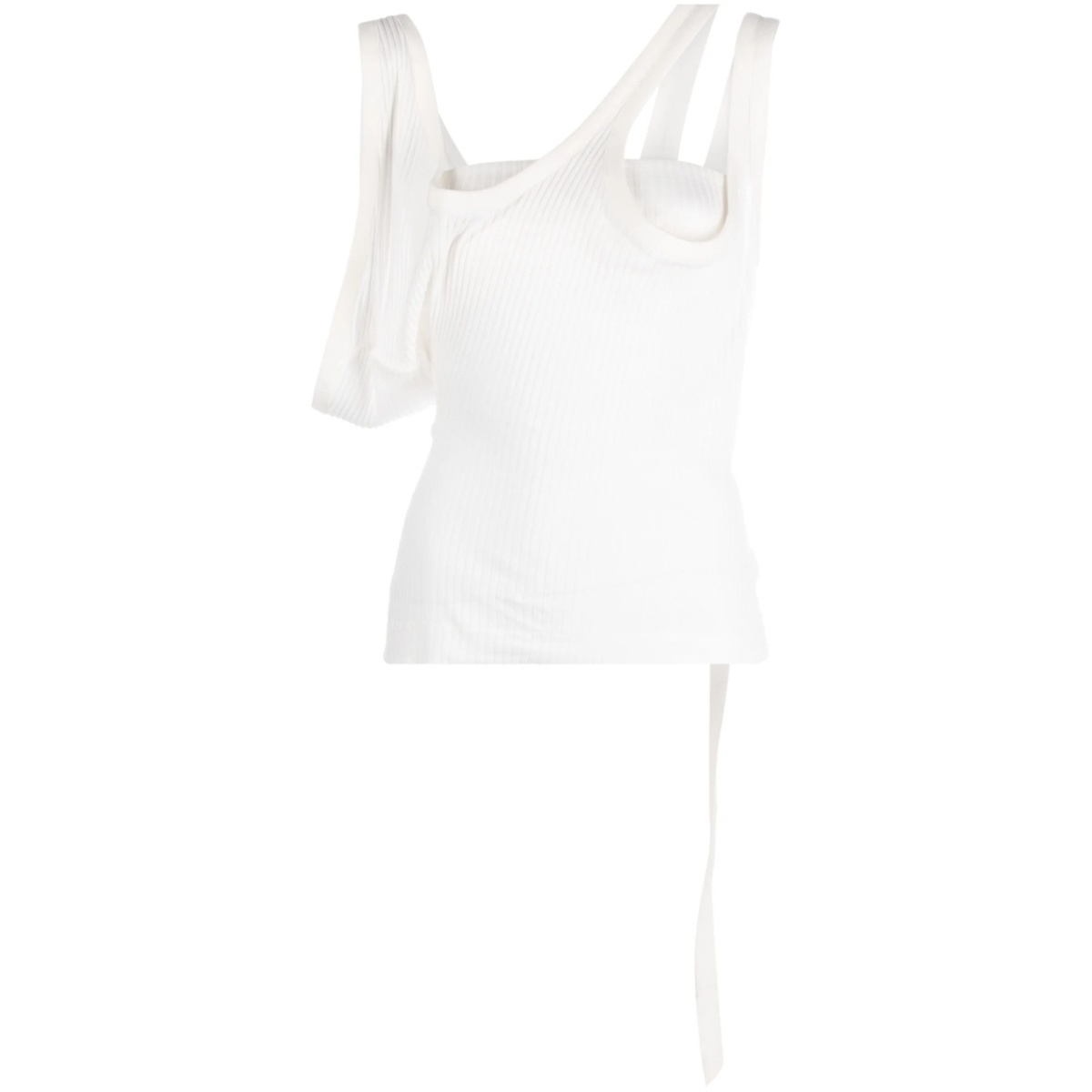 asymmetric ribbed top