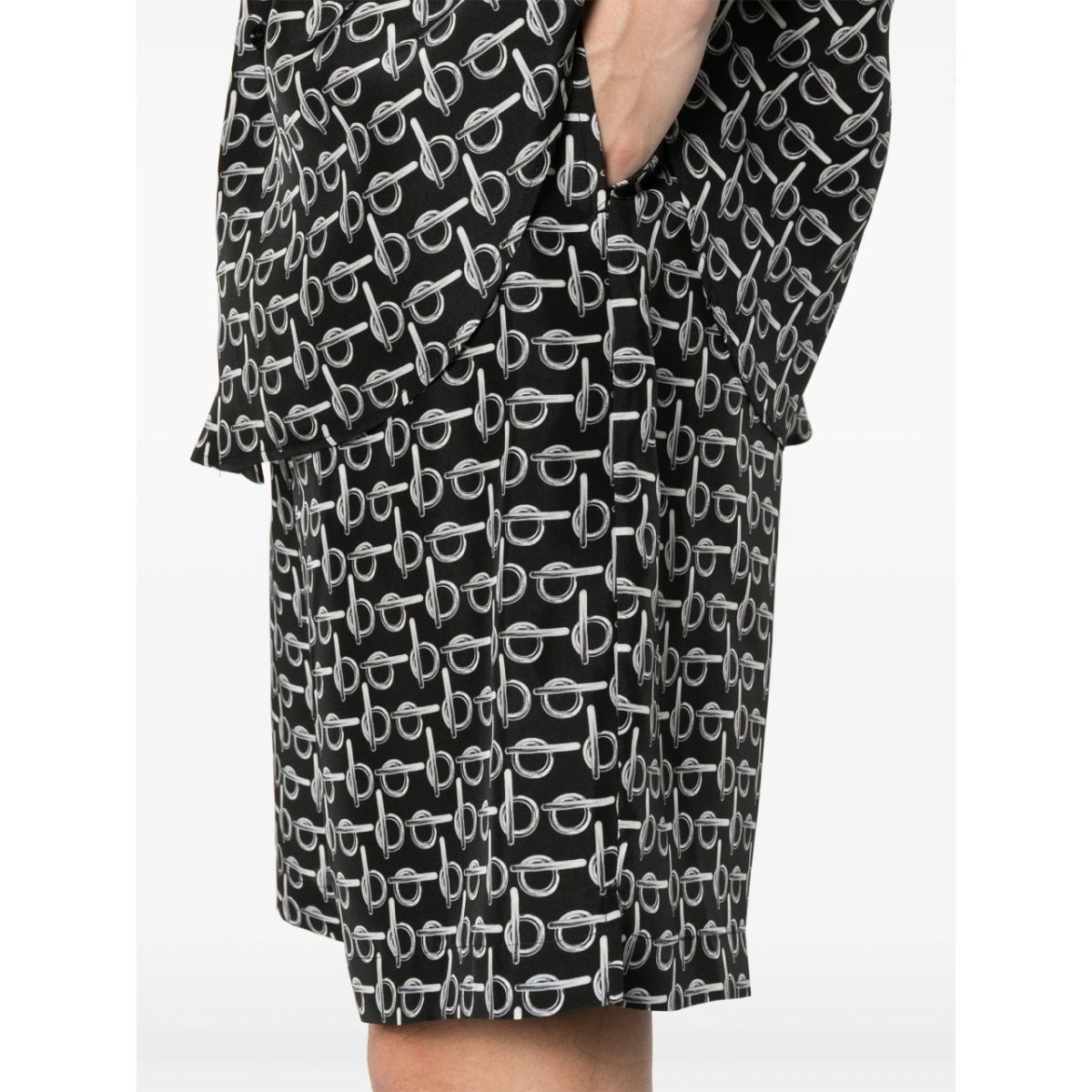 B elasticated-waistband silk shorts - Img 5