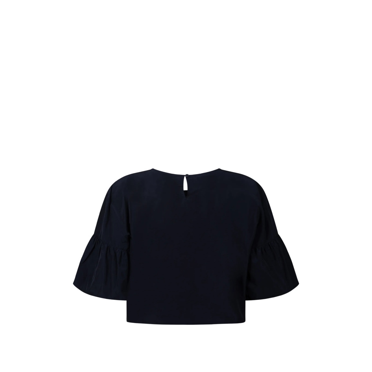 bell-sleeve cropped boxy blouse - Img 2
