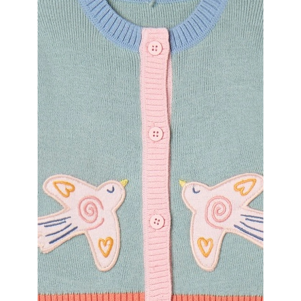 bird-appliqué cardigan - Img 2
