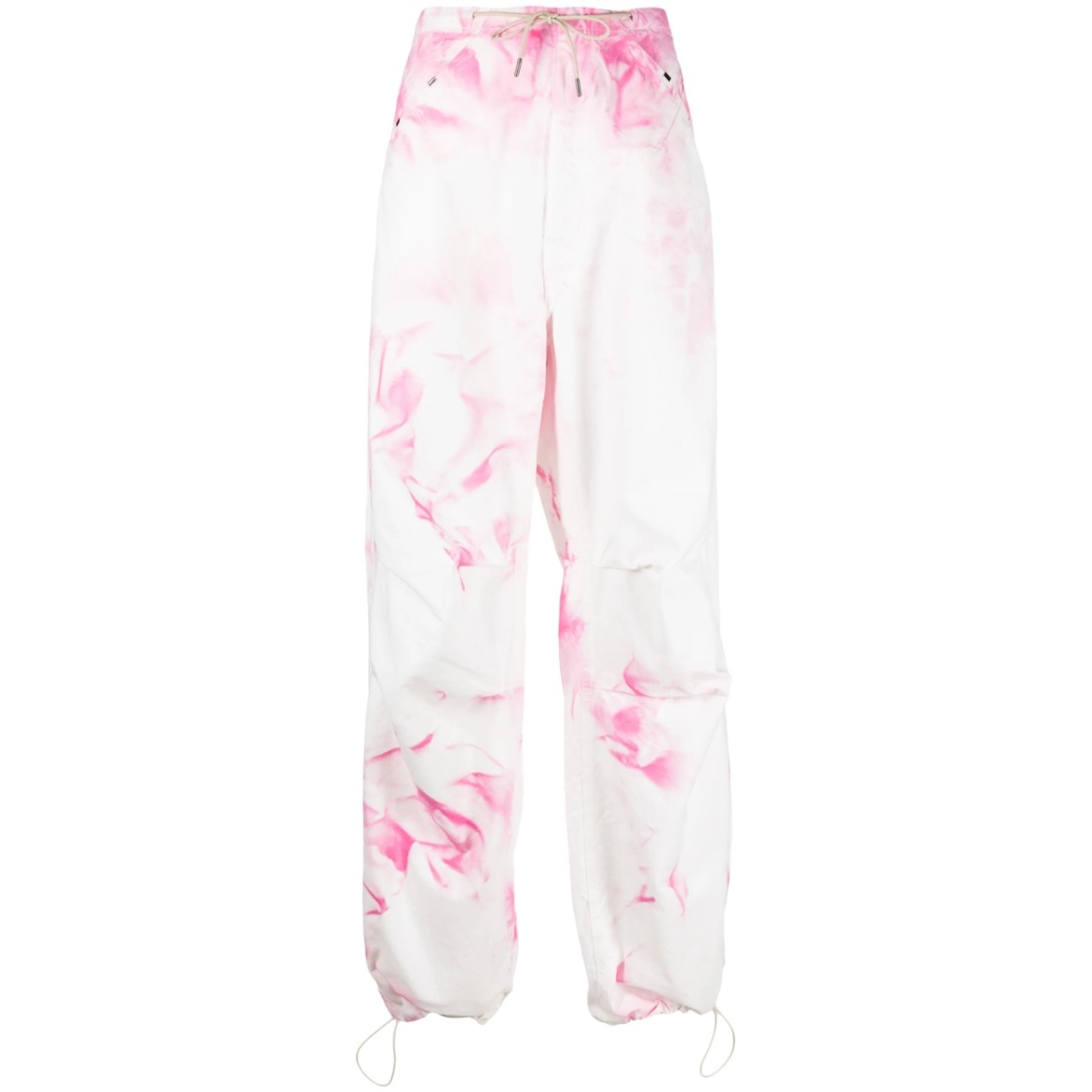 bleach-effect wide-leg trousers