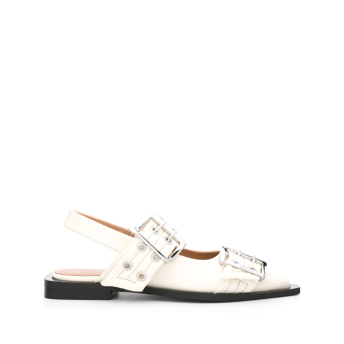 buckled pointed-toe ballerina shoes