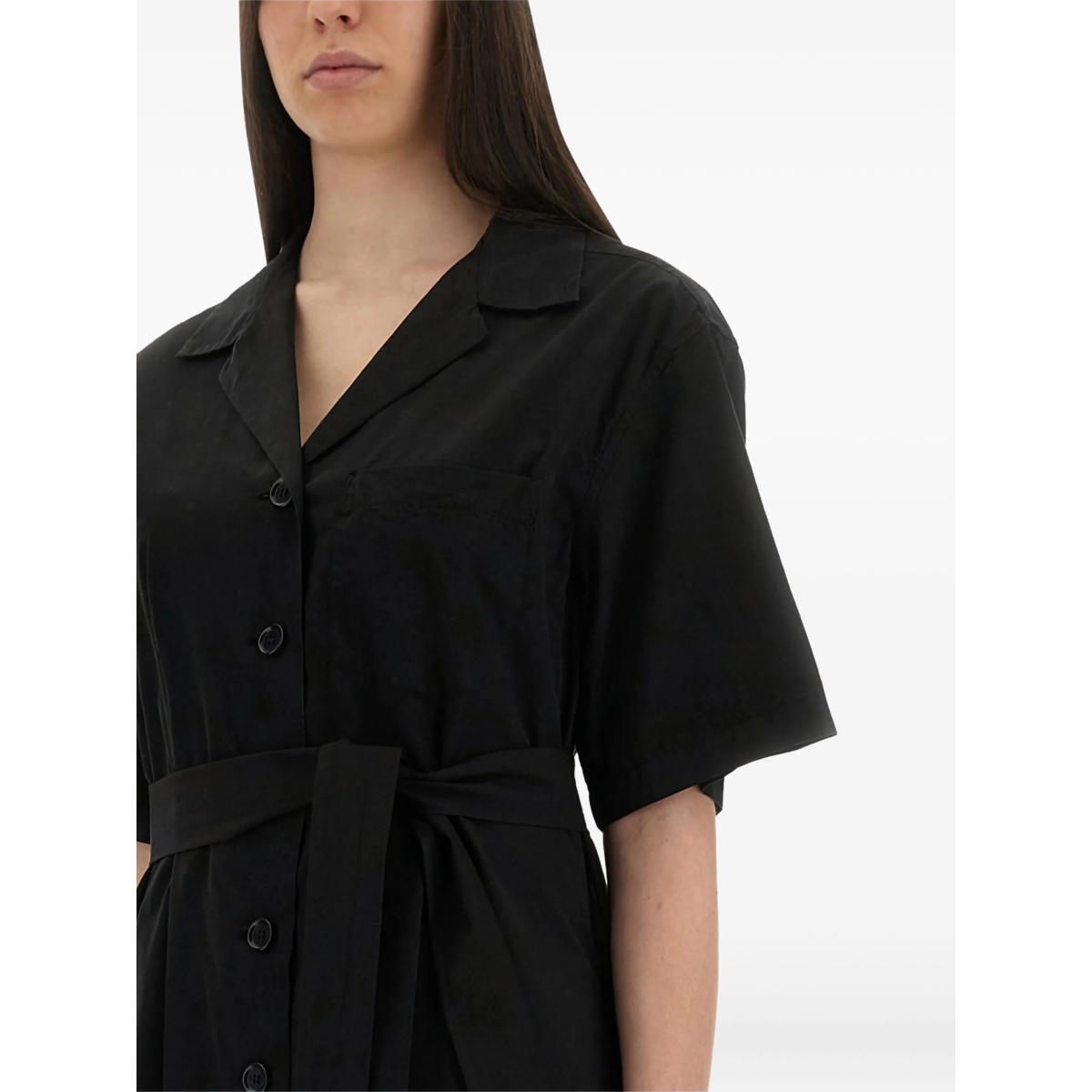 button-fastening belted maxi dress - Img 4