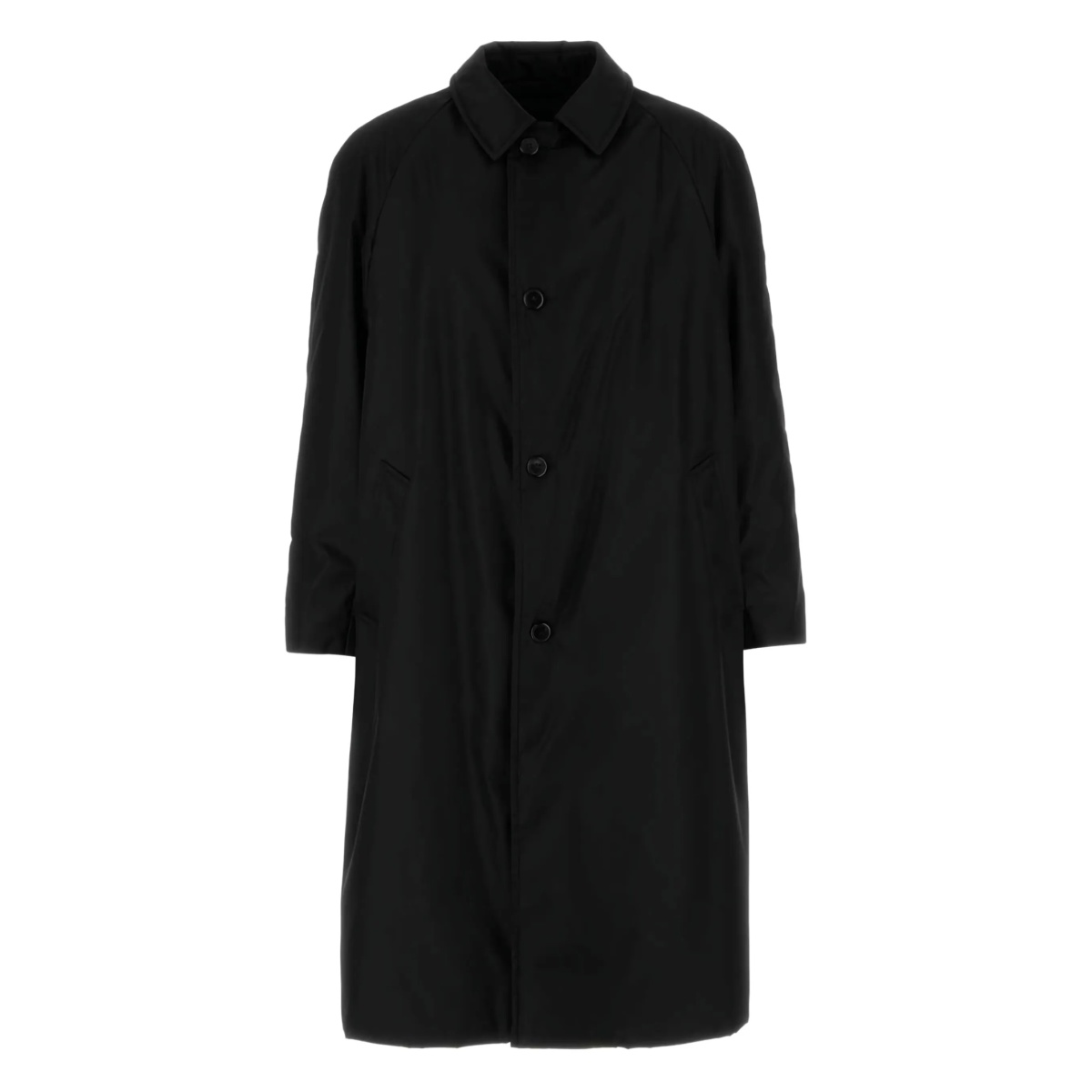 buttoned trench coat