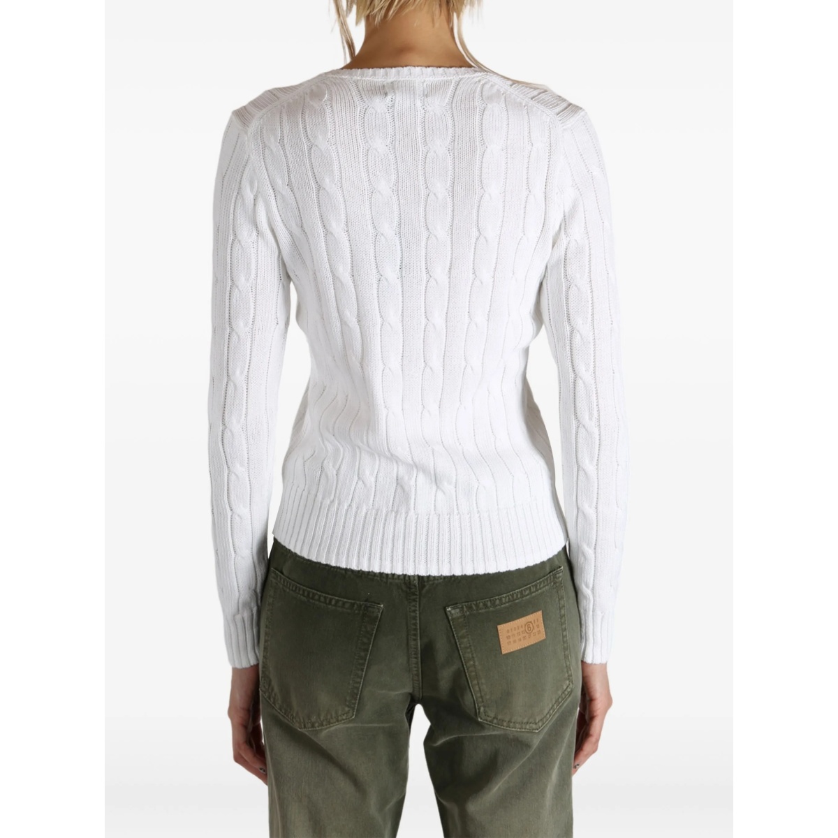 cable-knit v-neck sweater - Img 4