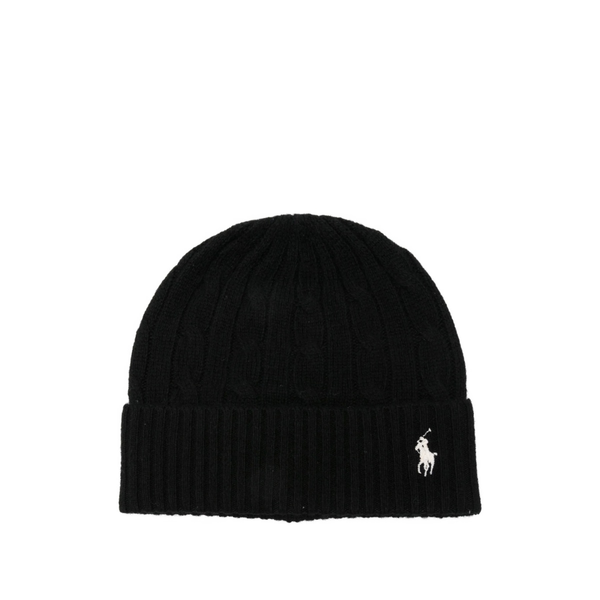 cable-knit wool beanie hat