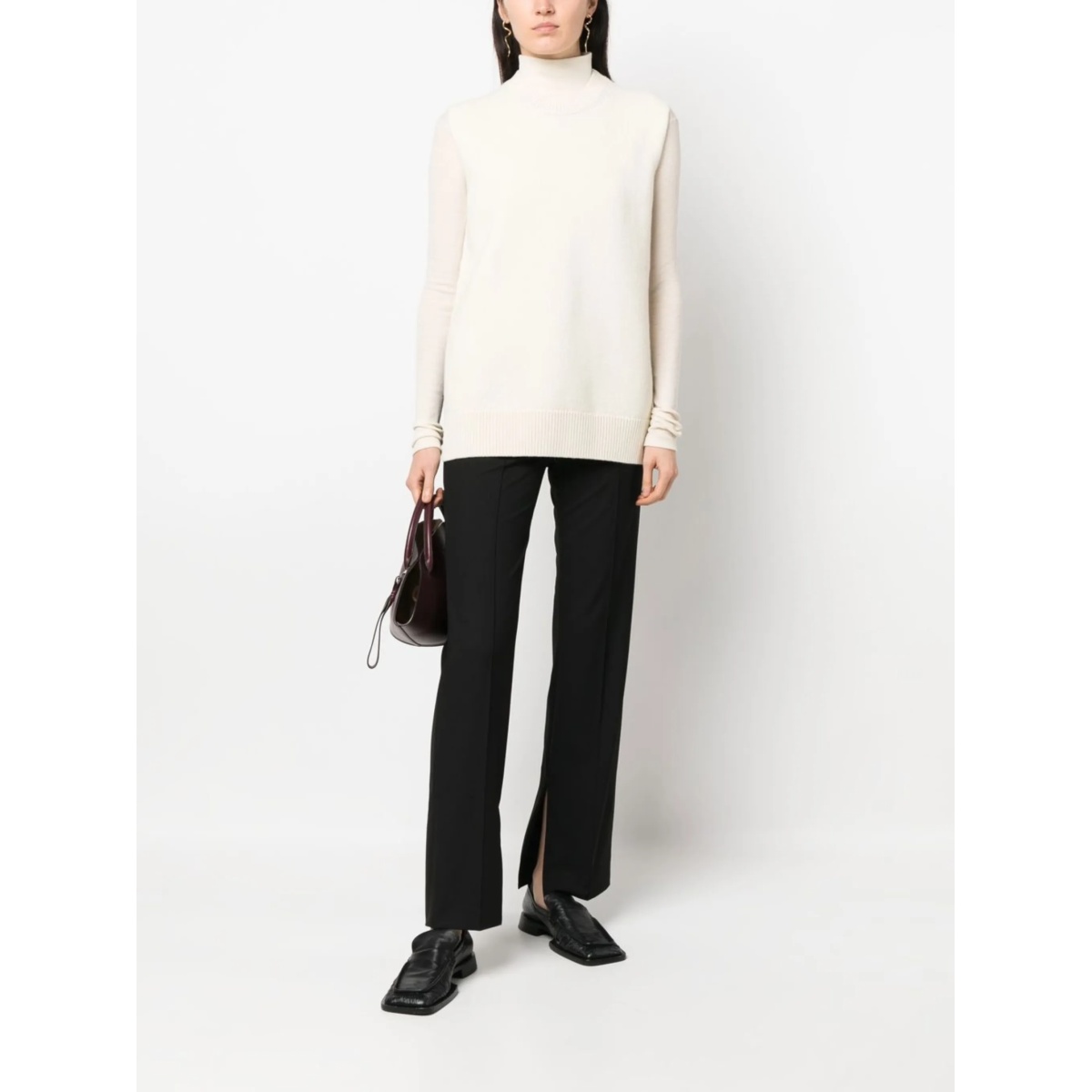 cashmere wool blend knit vest - Img 2