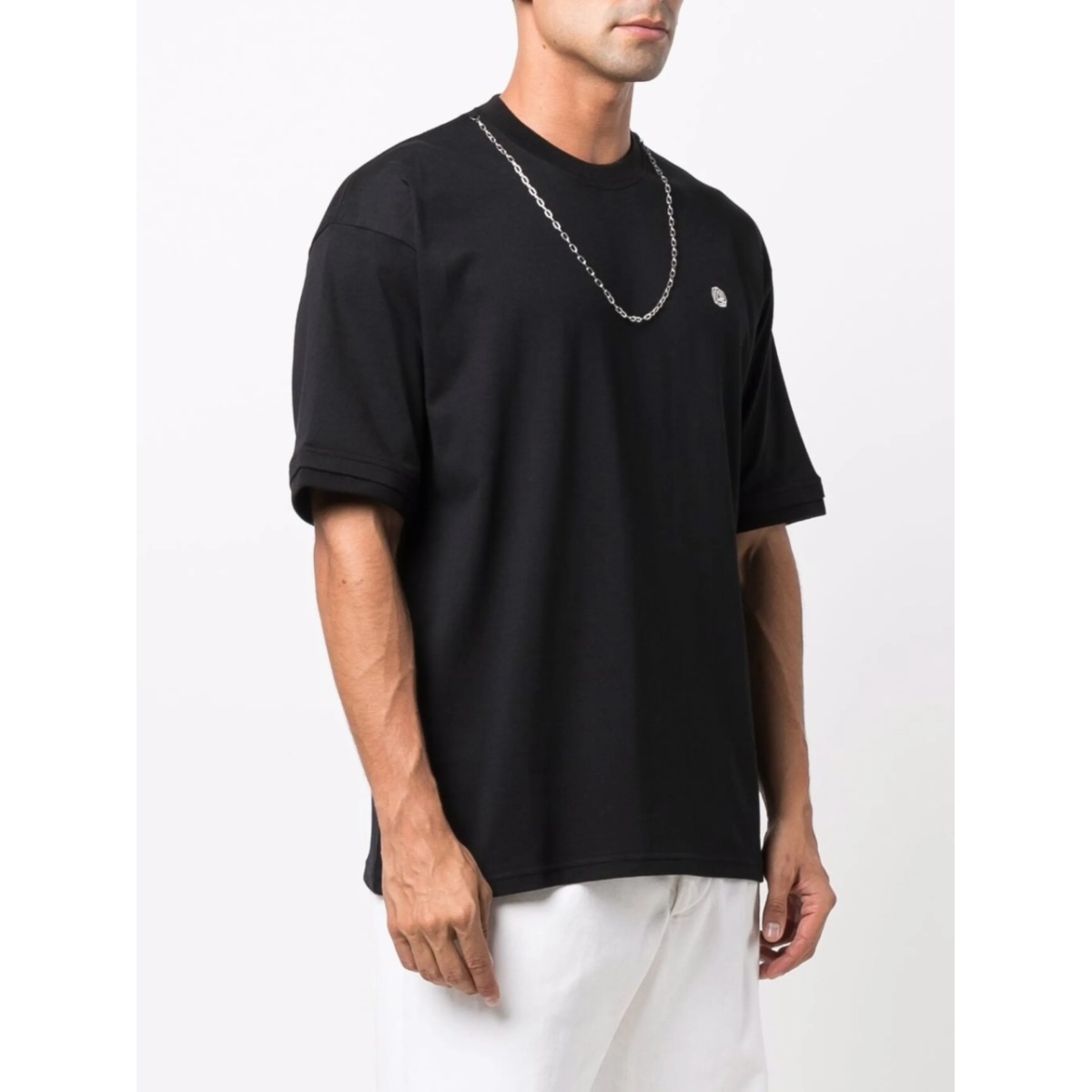 chain-link collar T-shirt - Img 4