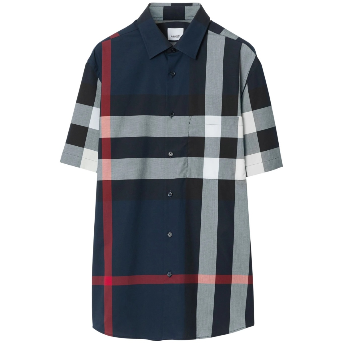 check-pattern cotton shirt
