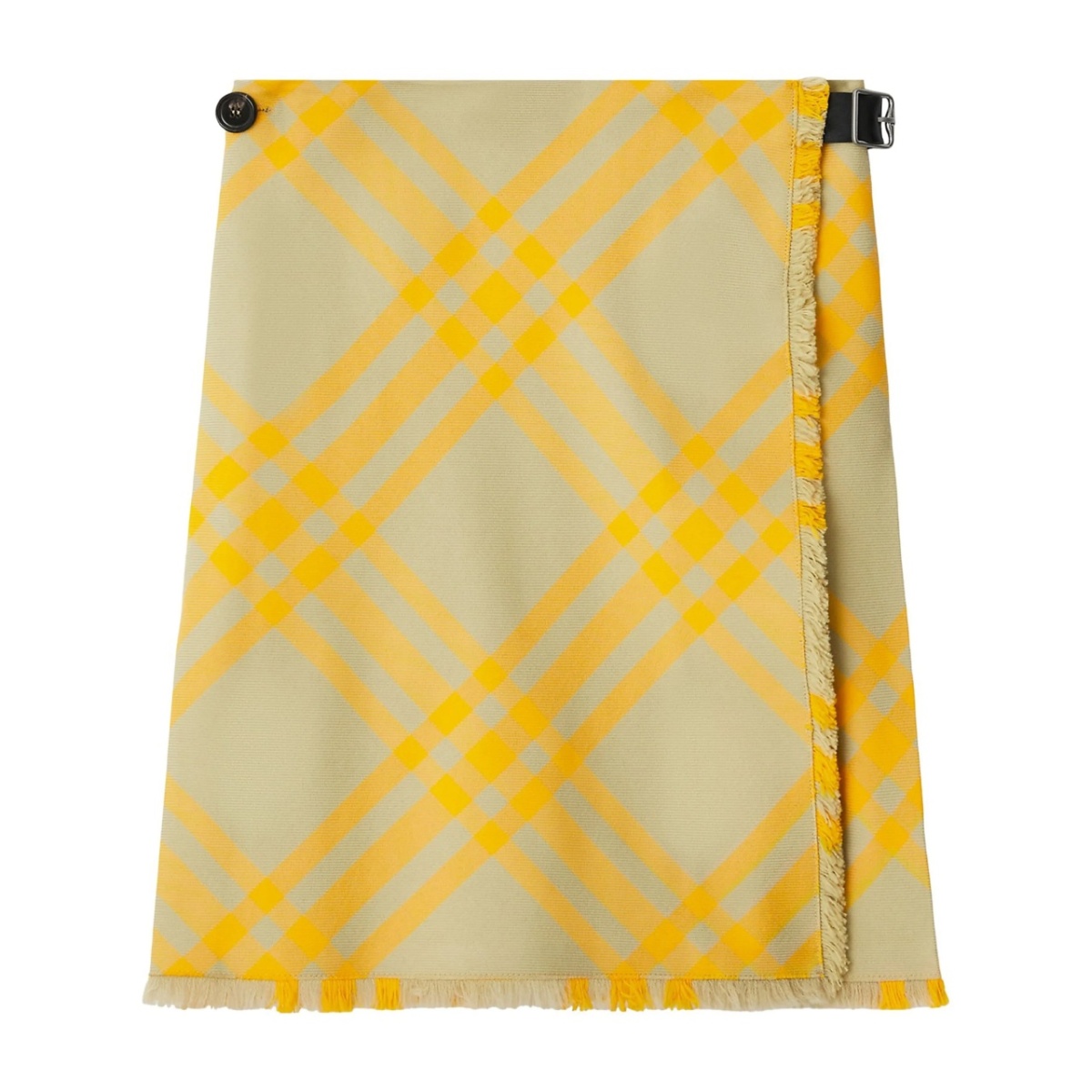 check-pattern frayed kilt