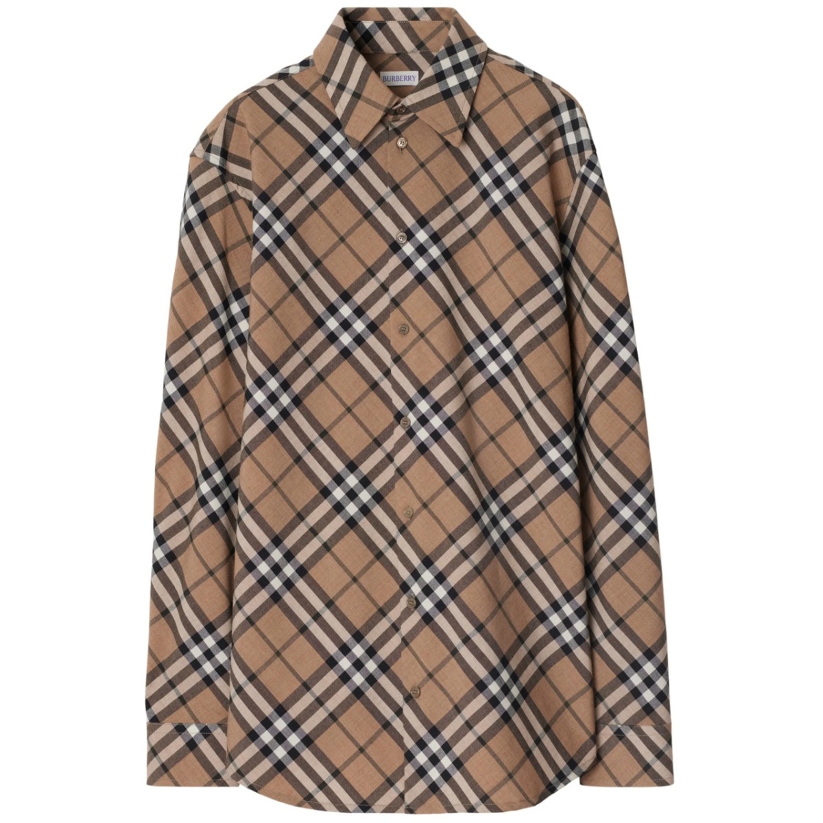 check-pattern poplin shirt