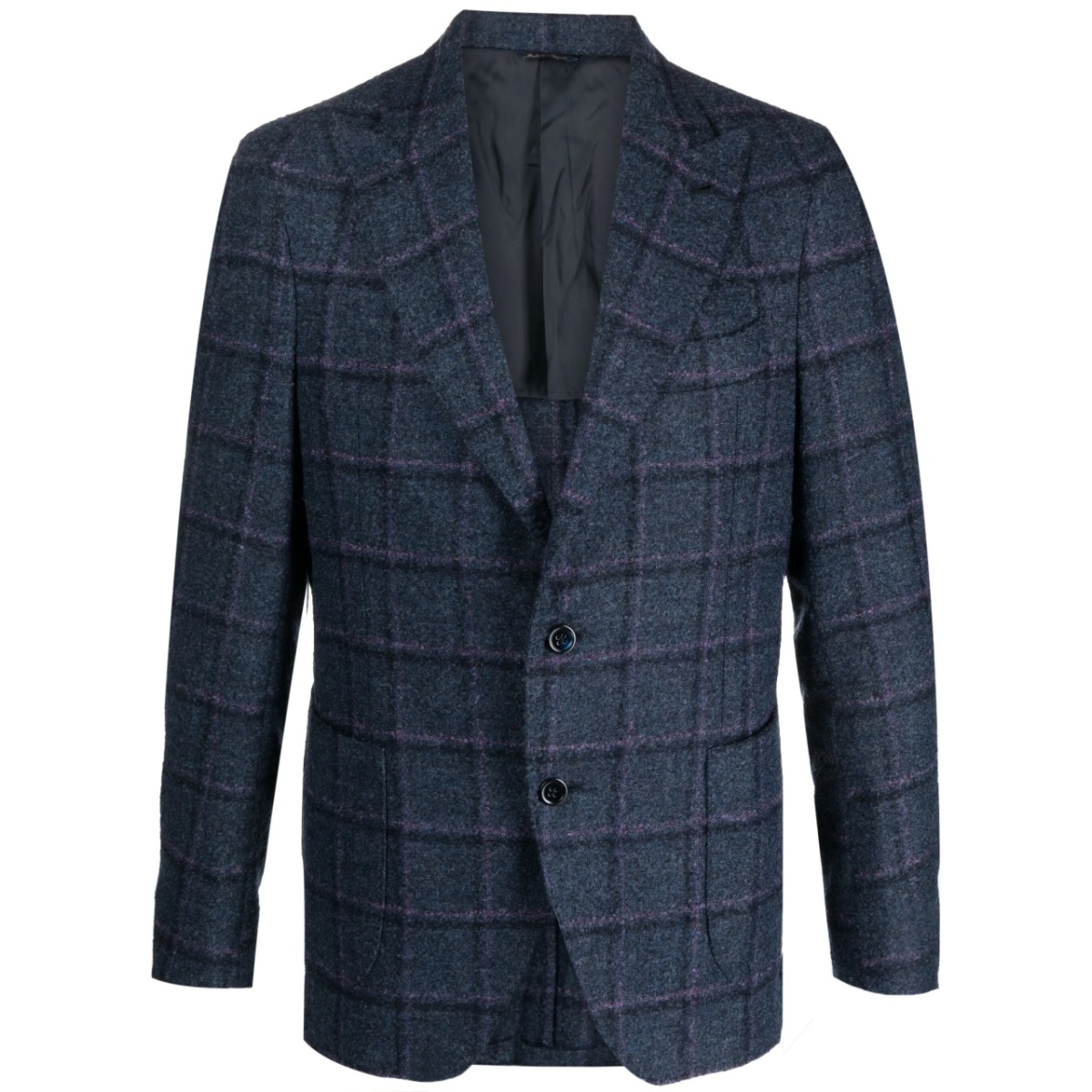 check-pattern single-breasted blazer