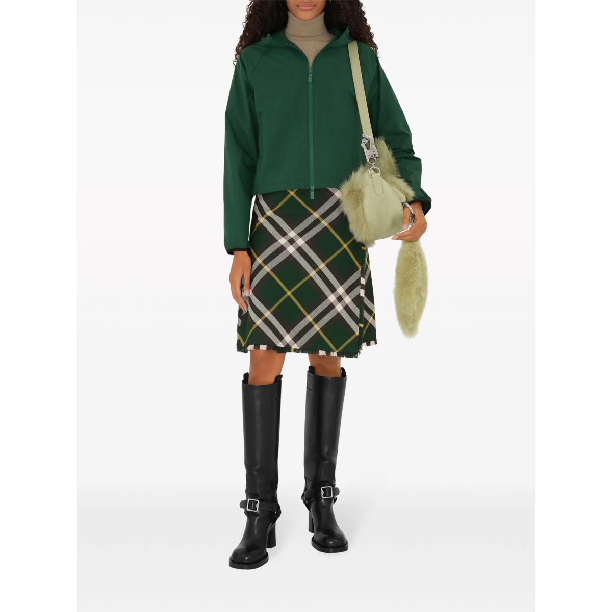 check-pattern wool skirt - Img 2