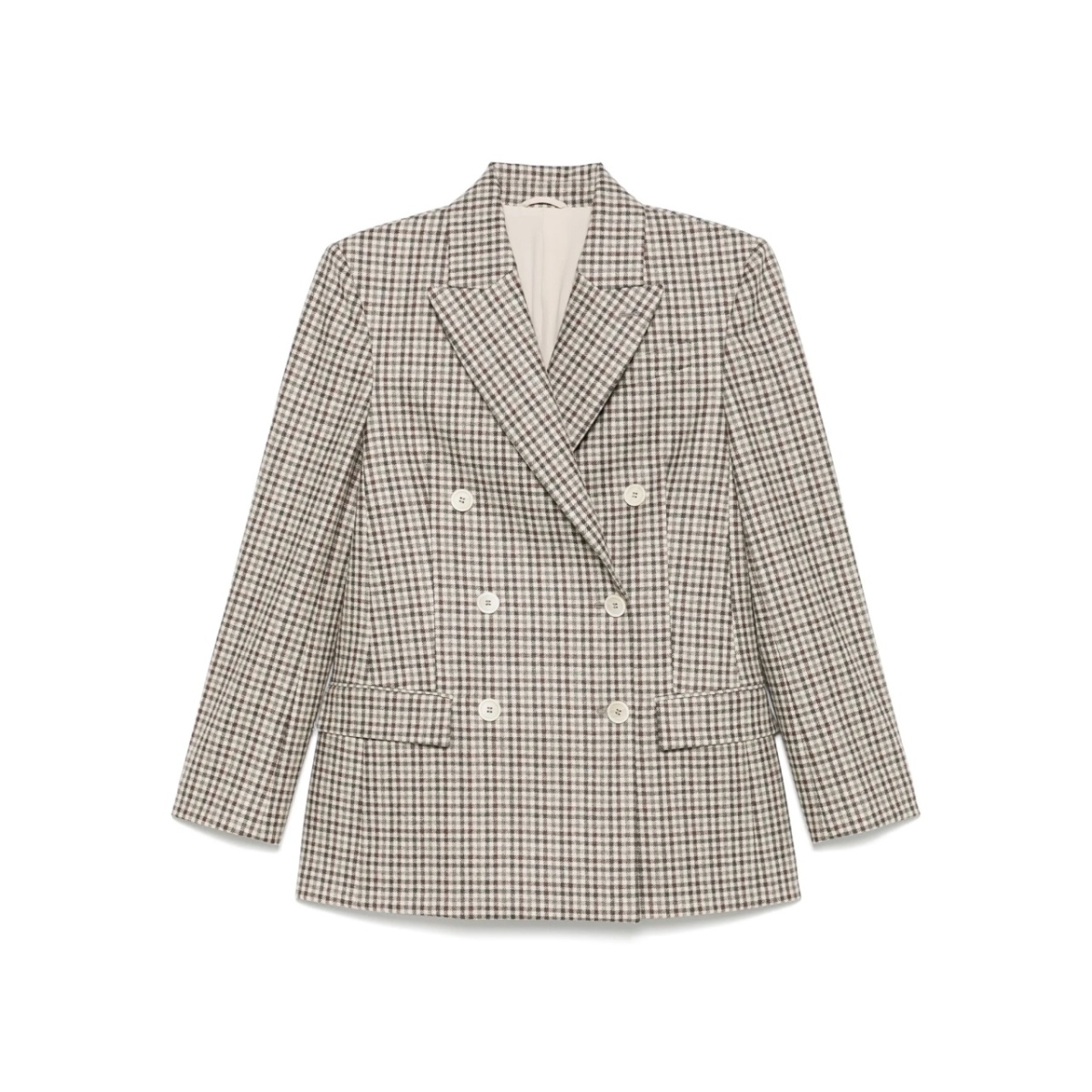 check-print blazer