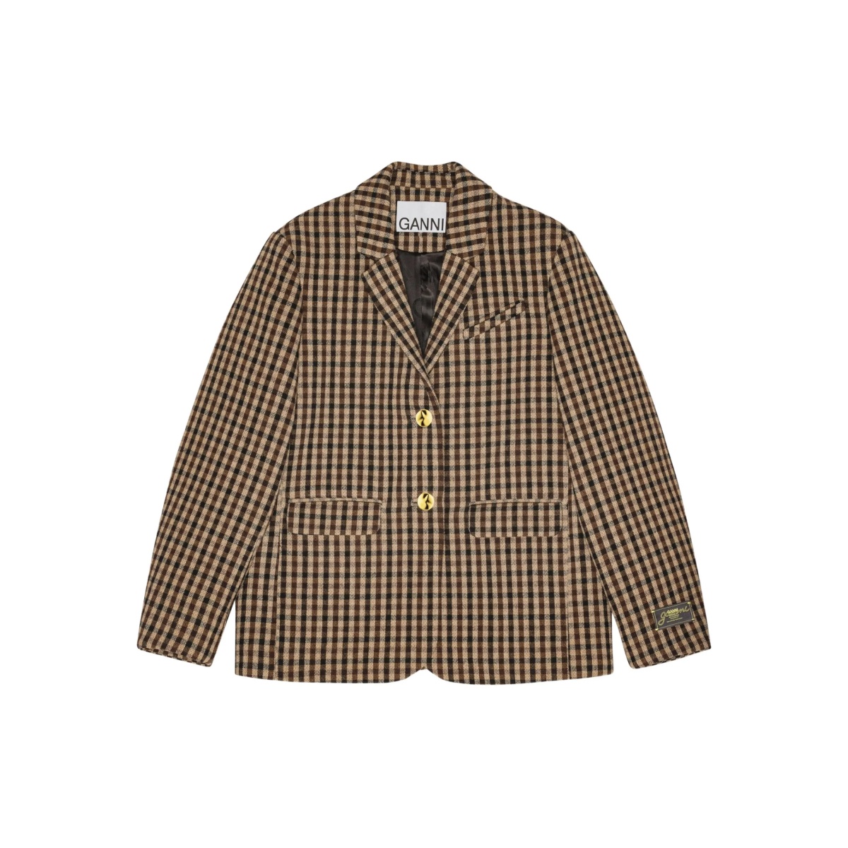 check-print blazer
